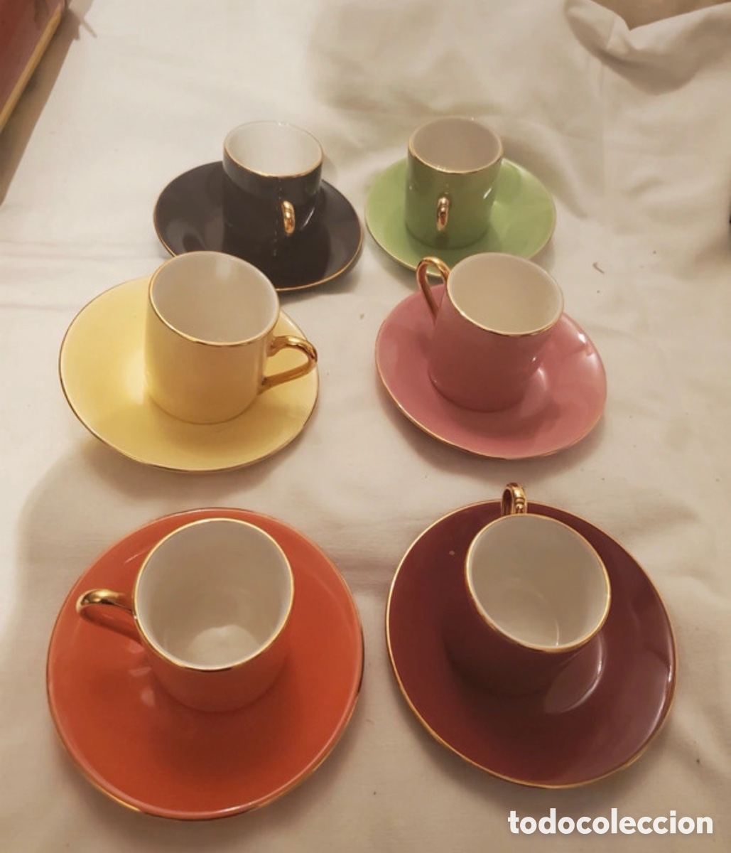 Antig&uuml;edades: Juego de caf&eacute; de porcelana multicolor - Foto 2