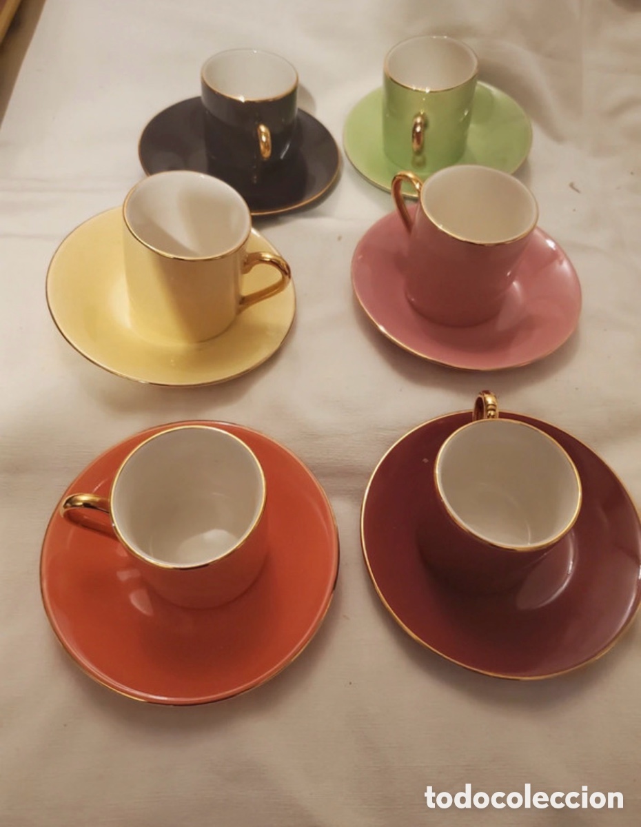 Antig&uuml;edades: Juego de caf&eacute; de porcelana multicolor - Foto 1