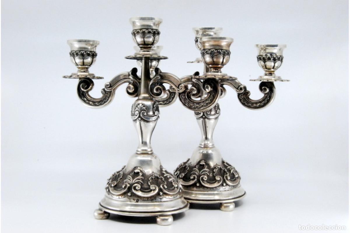 Antig&uuml;edades: Candelabros de plata - Foto 3