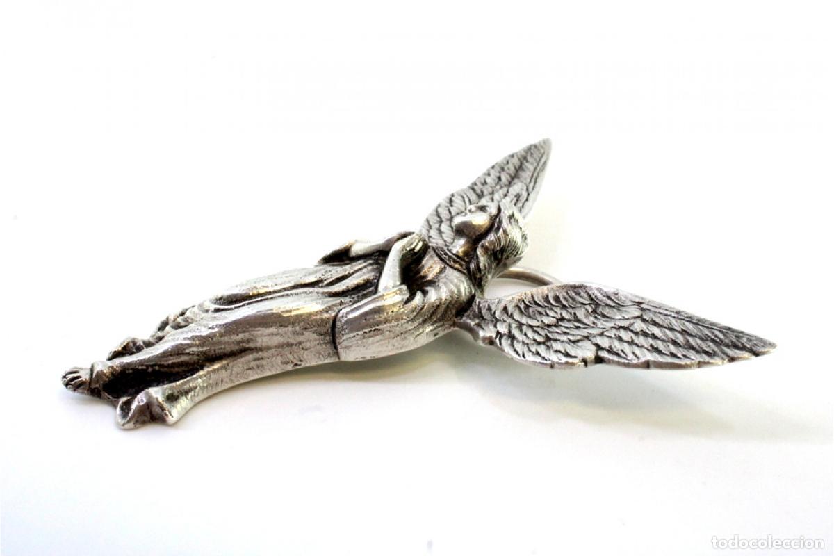Antig&uuml;edades: &Aacute;ngel de la guarda en plata - Foto 3