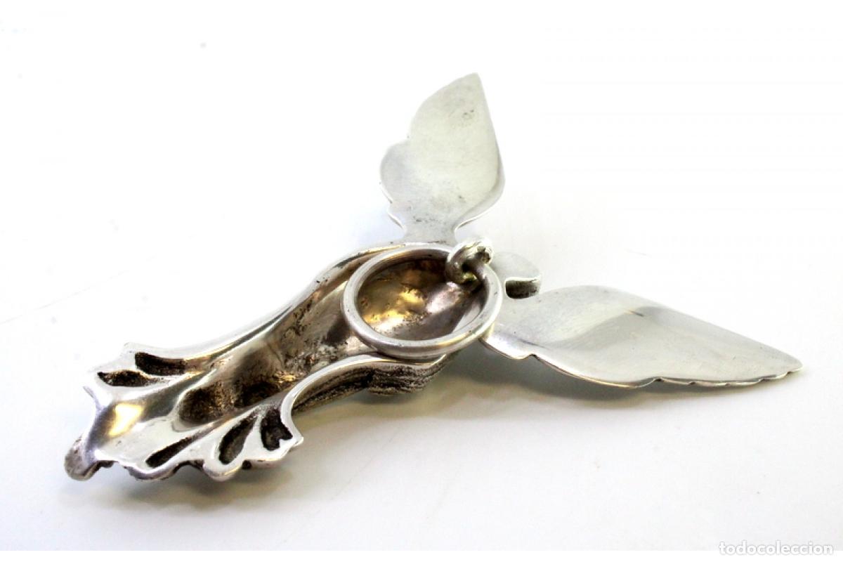 Antig&uuml;edades: &Aacute;ngel de la guarda en plata - Foto 5