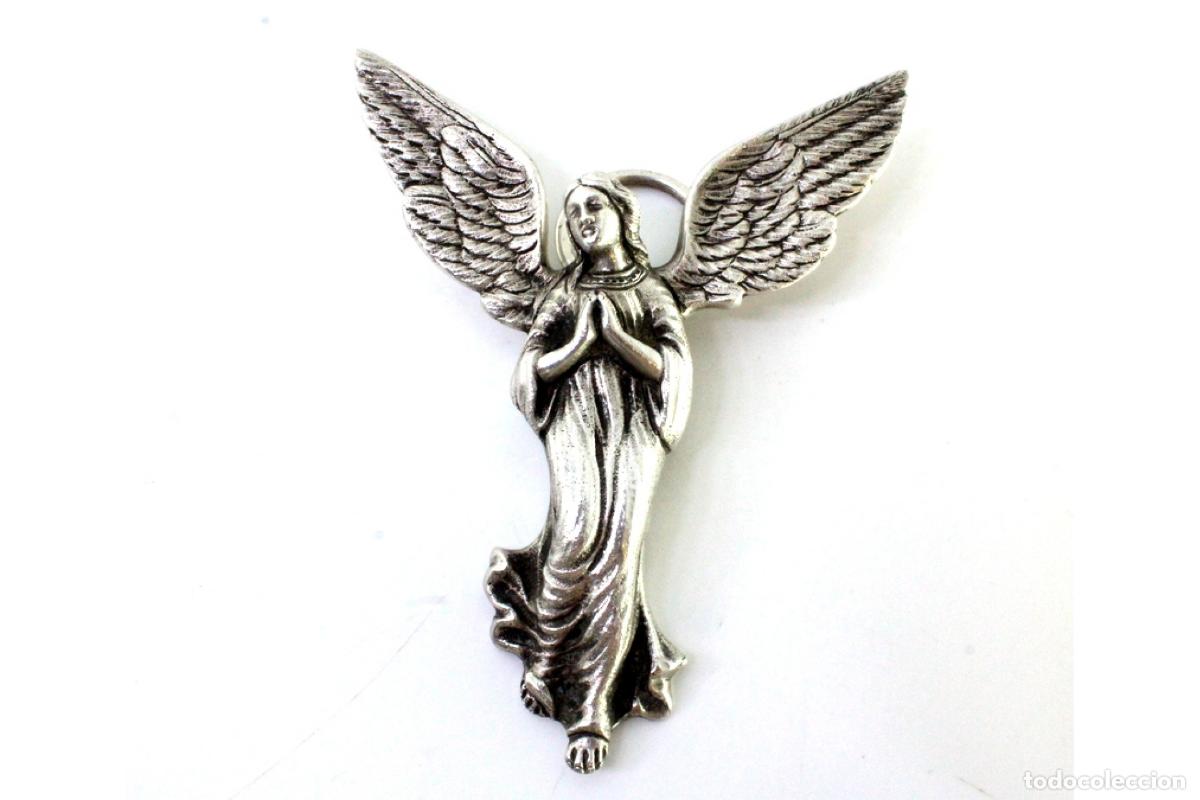 Antig&uuml;edades: &Aacute;ngel de la guarda en plata - Foto 6