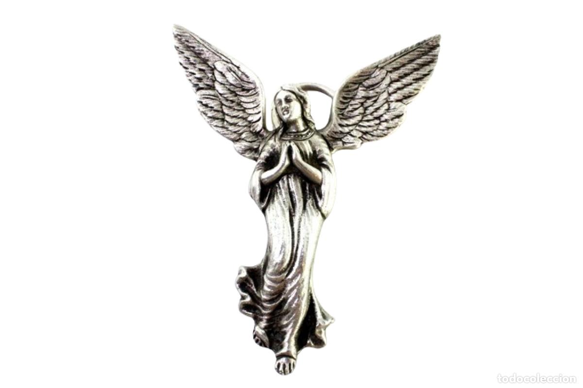 Antig&uuml;edades: &Aacute;ngel de la guarda en plata - Foto 1