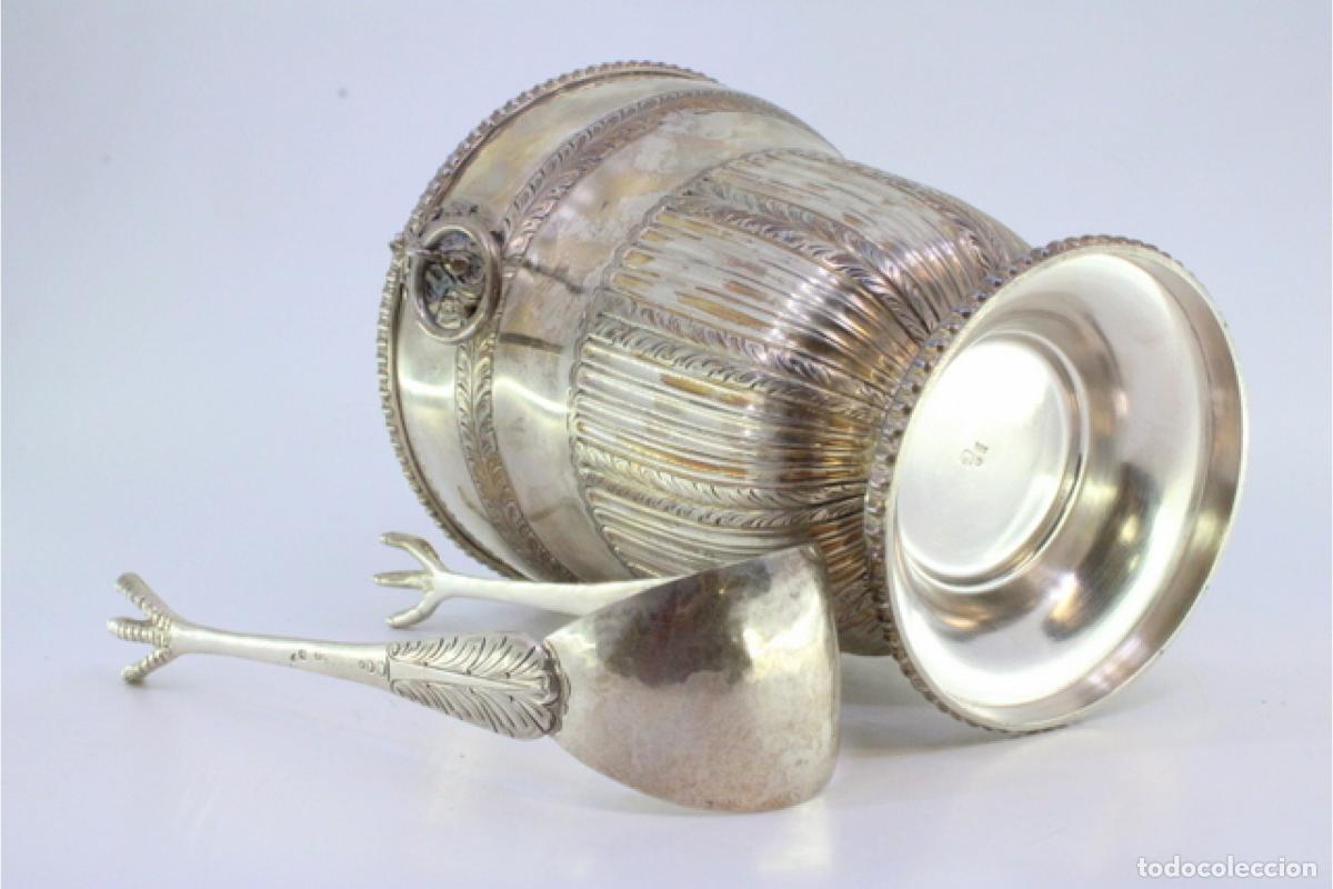 Antig&uuml;edades: Cubo de hielo con pinzas, plata - Foto 4