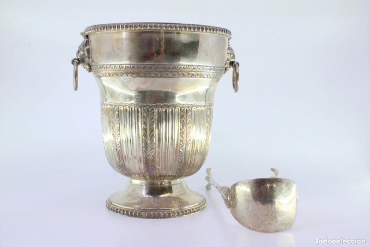 Antig&uuml;edades: Cubo de hielo con pinzas, plata - Foto 8