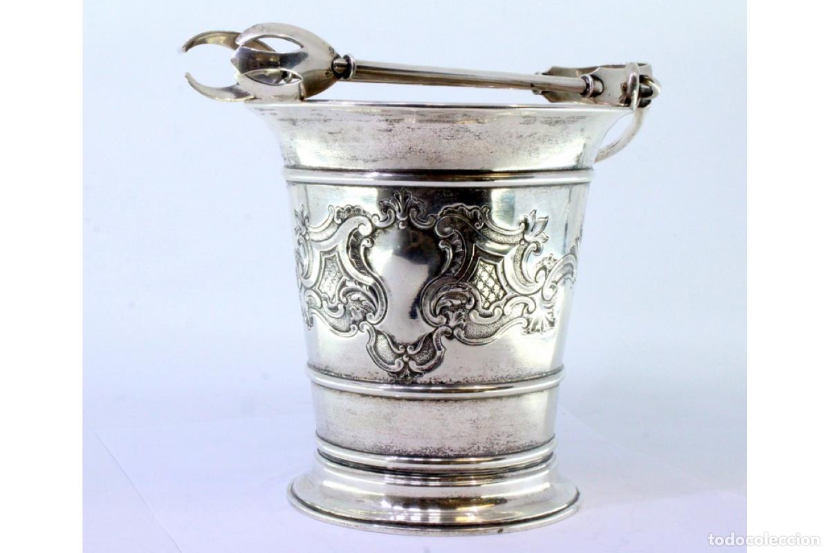Antig&uuml;edades: Cubo de hielo con pinzas, plata - Foto 7