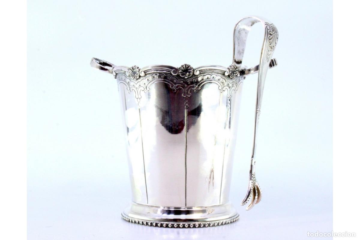 Antig&uuml;edades: Cubo de hielo con pinzas, plata - Foto 2