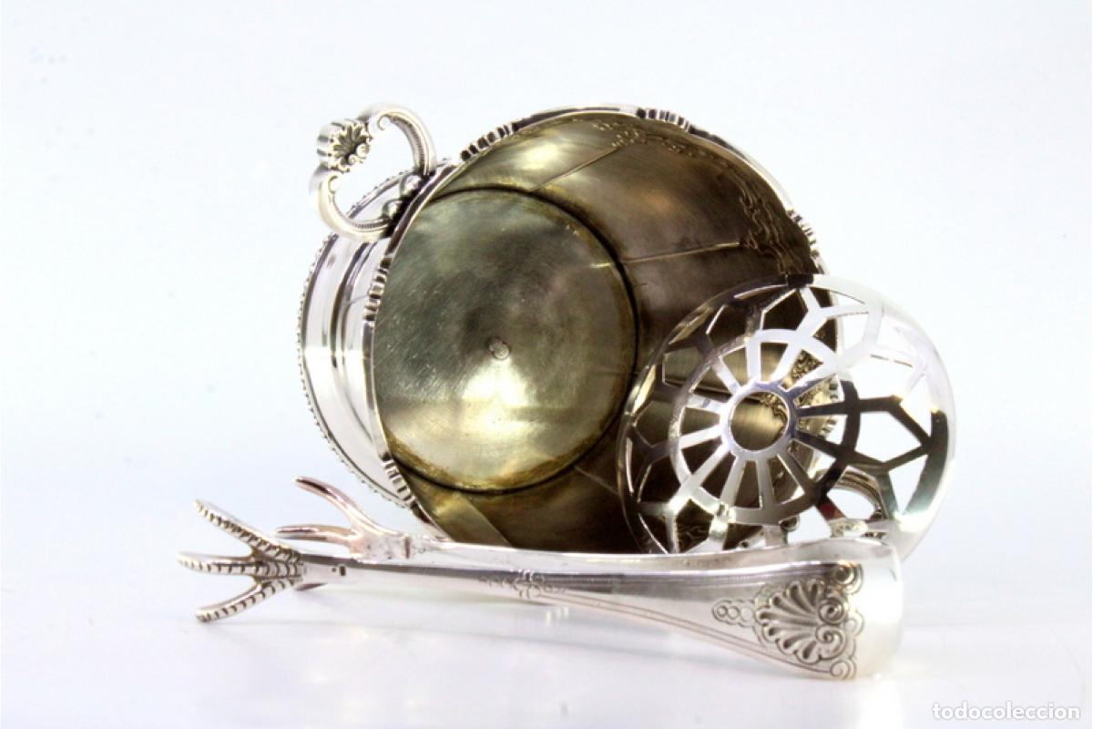 Antig&uuml;edades: Cubo de hielo con pinzas, plata - Foto 6