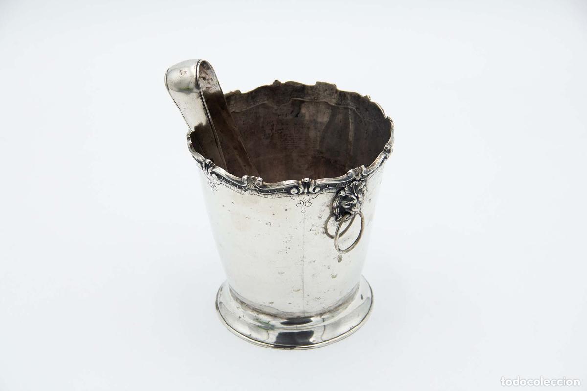 Antig&uuml;edades: Cubo de hielo con pinzas, plata - Foto 1