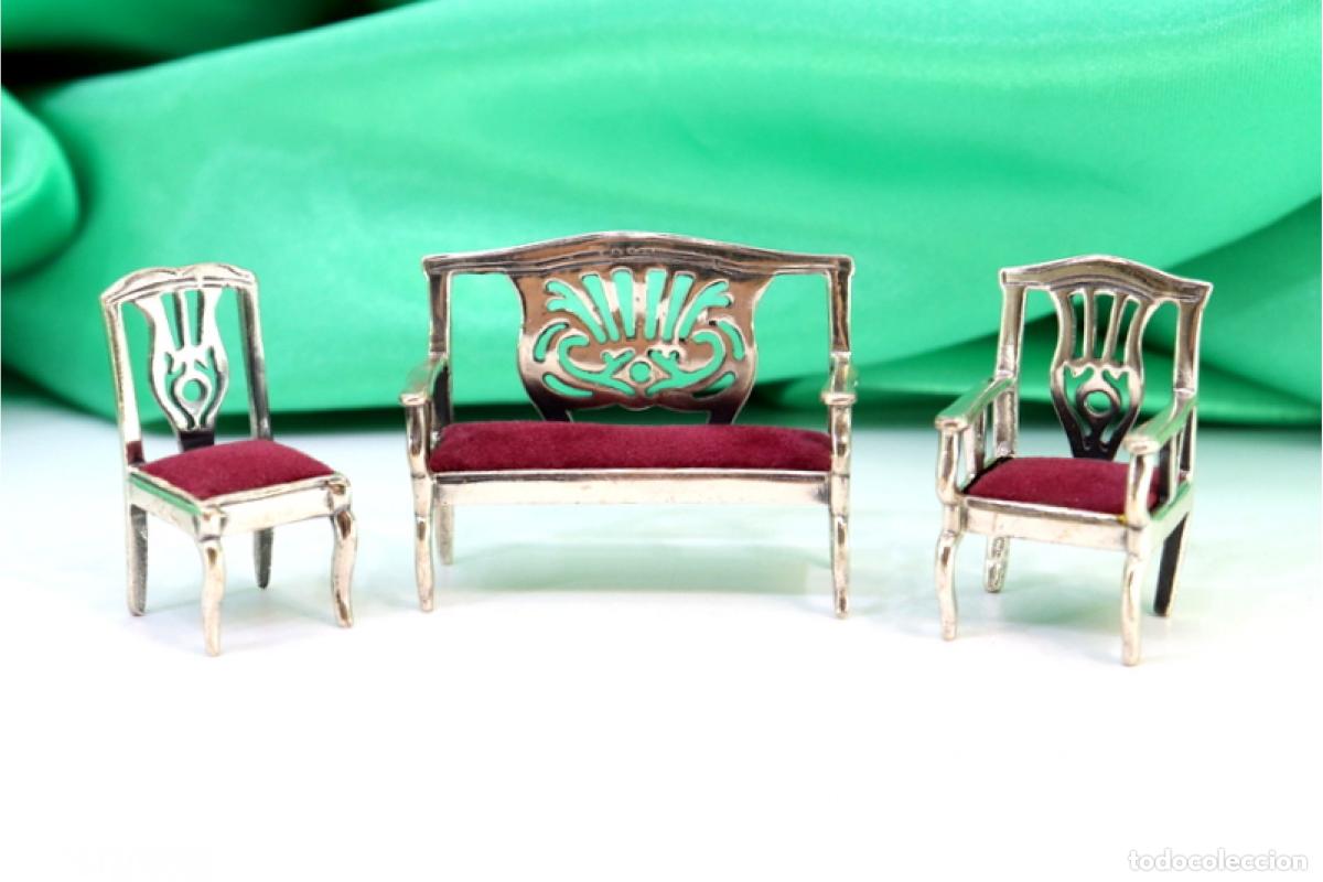 Antig&uuml;edades: Conjunto de plata - Un sof&aacute; y dos sillas - Foto 2