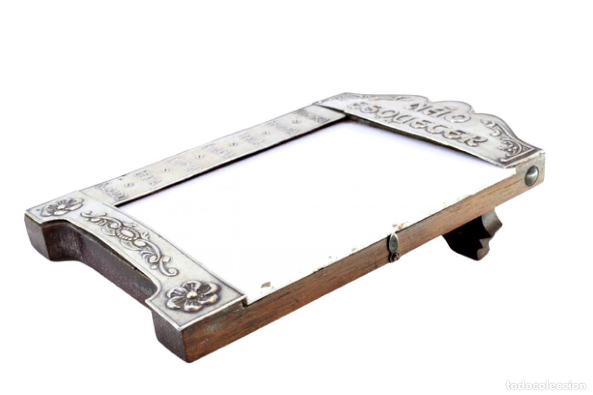 Antig&uuml;edades: Bloc de tareas, fabricado en madera y plata. - Foto 1
