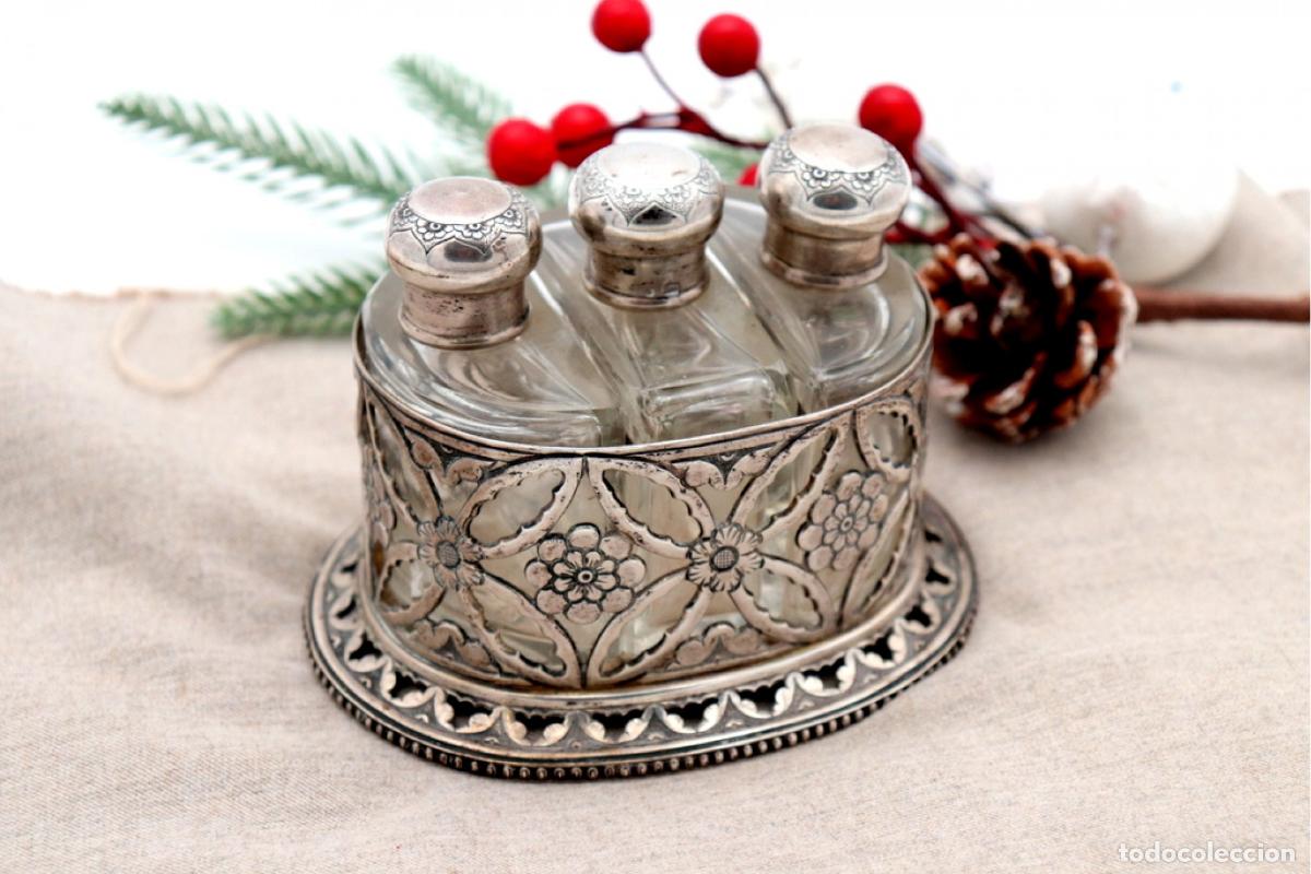 Antig&uuml;edades: Frascos de perfume, en cristal y plata. - Foto 4