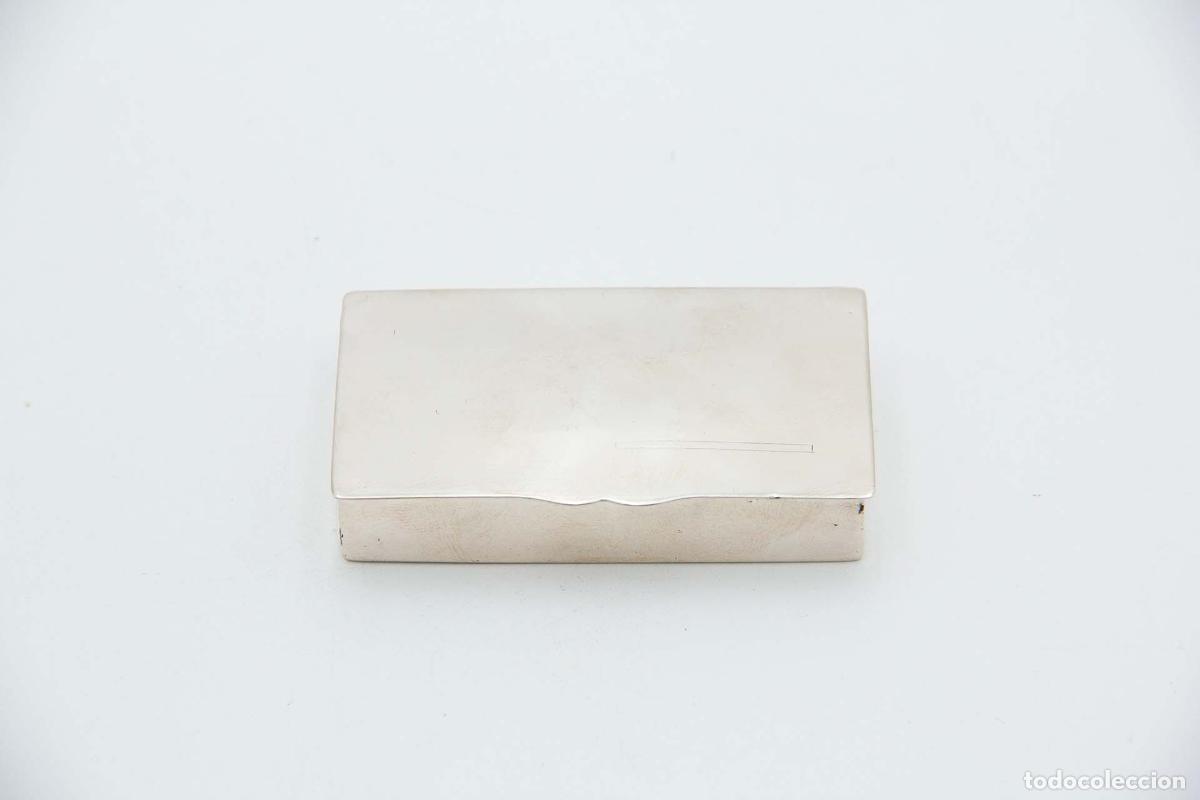 Antig&uuml;edades: Caja plateada para pins. - Foto 1
