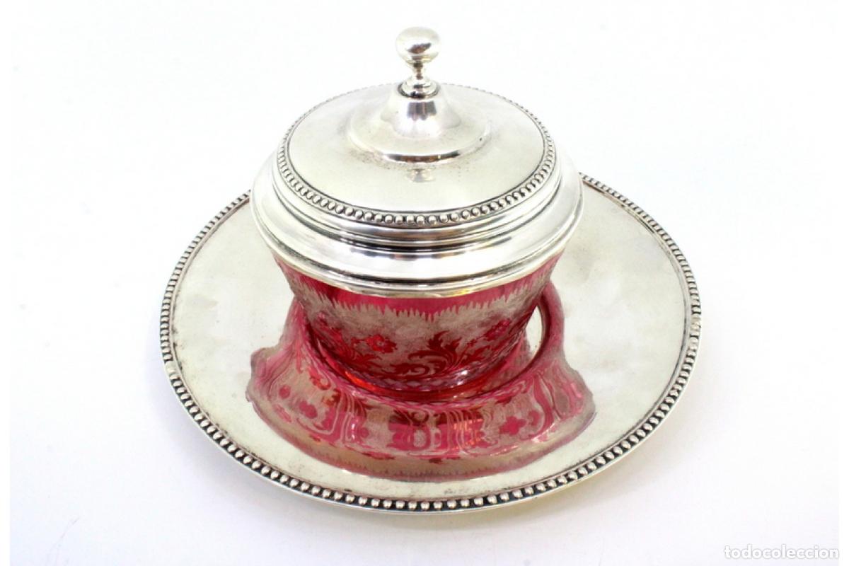 Antig&uuml;edades: plato de dulces de plata - Foto 2