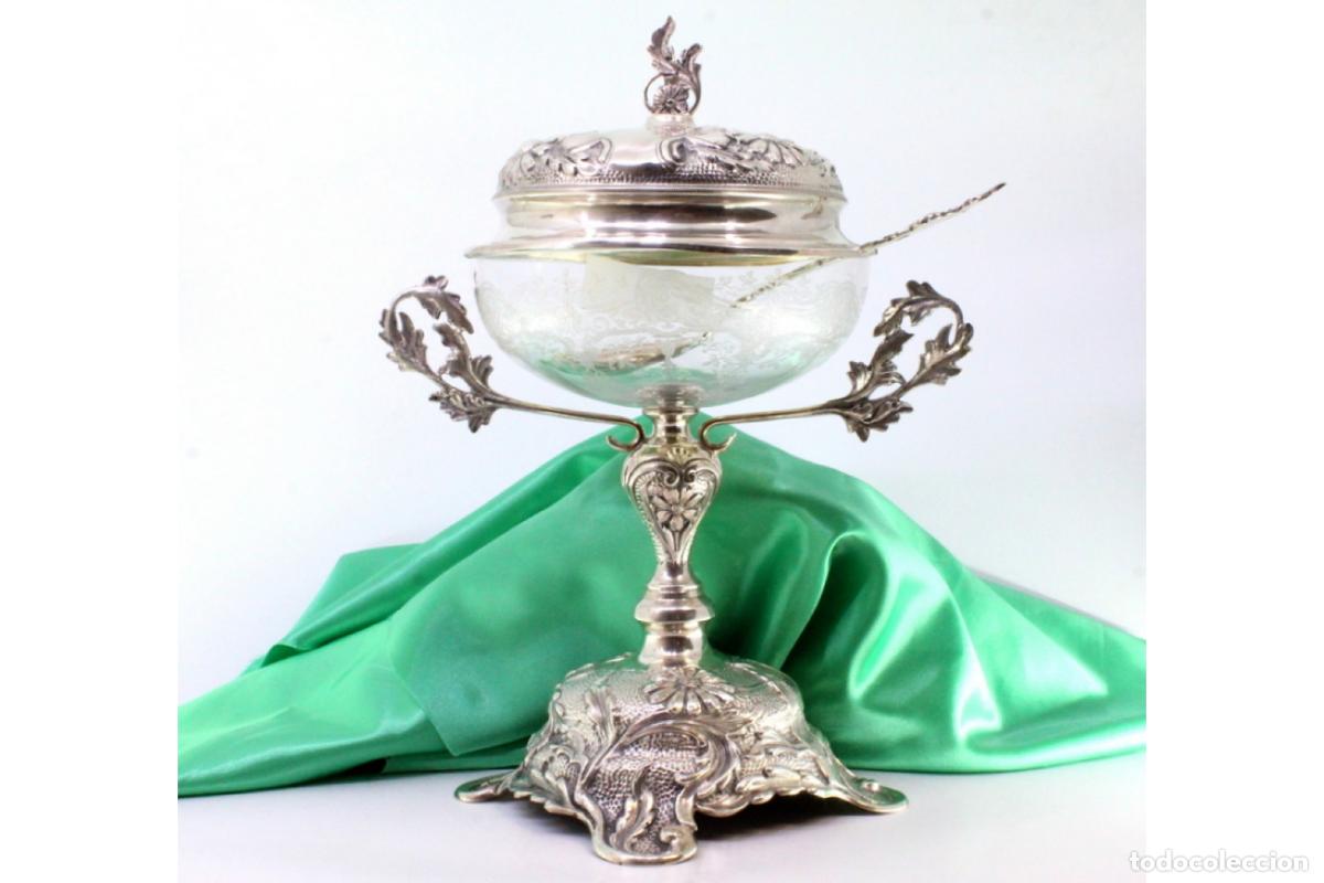 Antig&uuml;edades: plato de dulces de plata - Foto 1