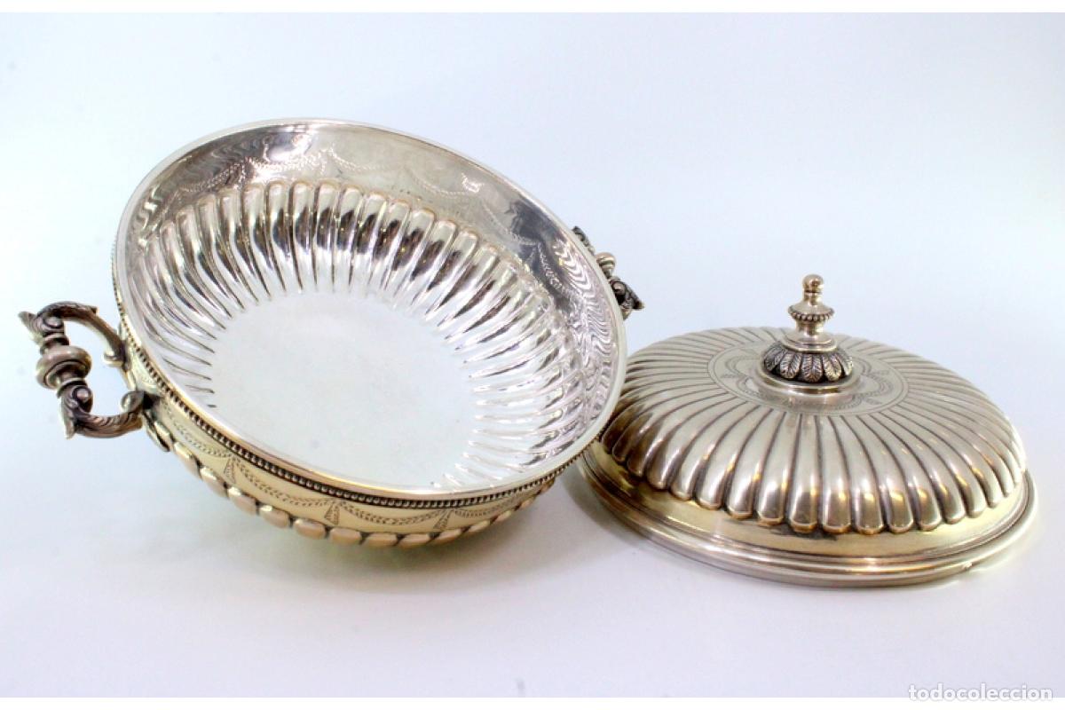 Antig&uuml;edades: plato de dulces de plata - Foto 3