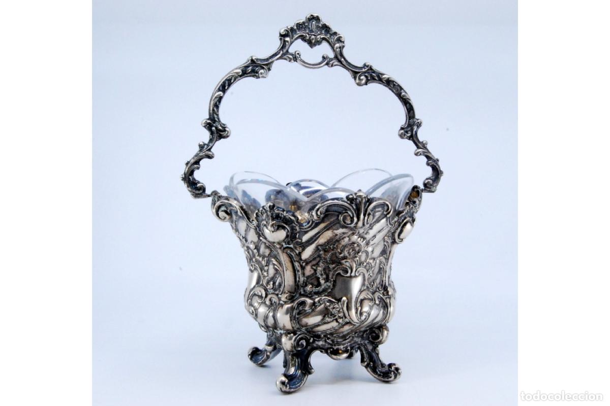 Antig&uuml;edades: plato de dulces de plata - Foto 3