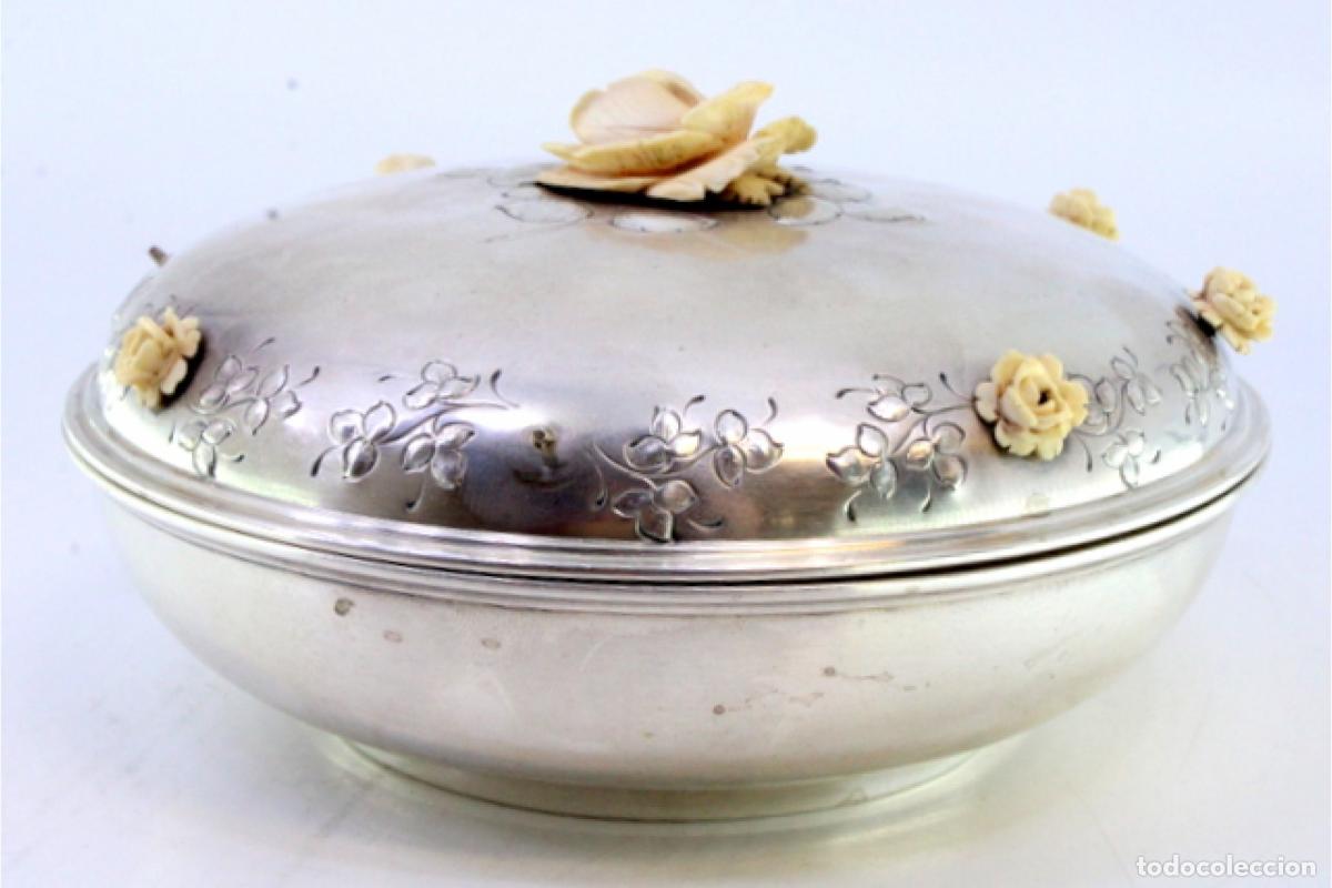 Antig&uuml;edades: plato de dulces de plata - Foto 2