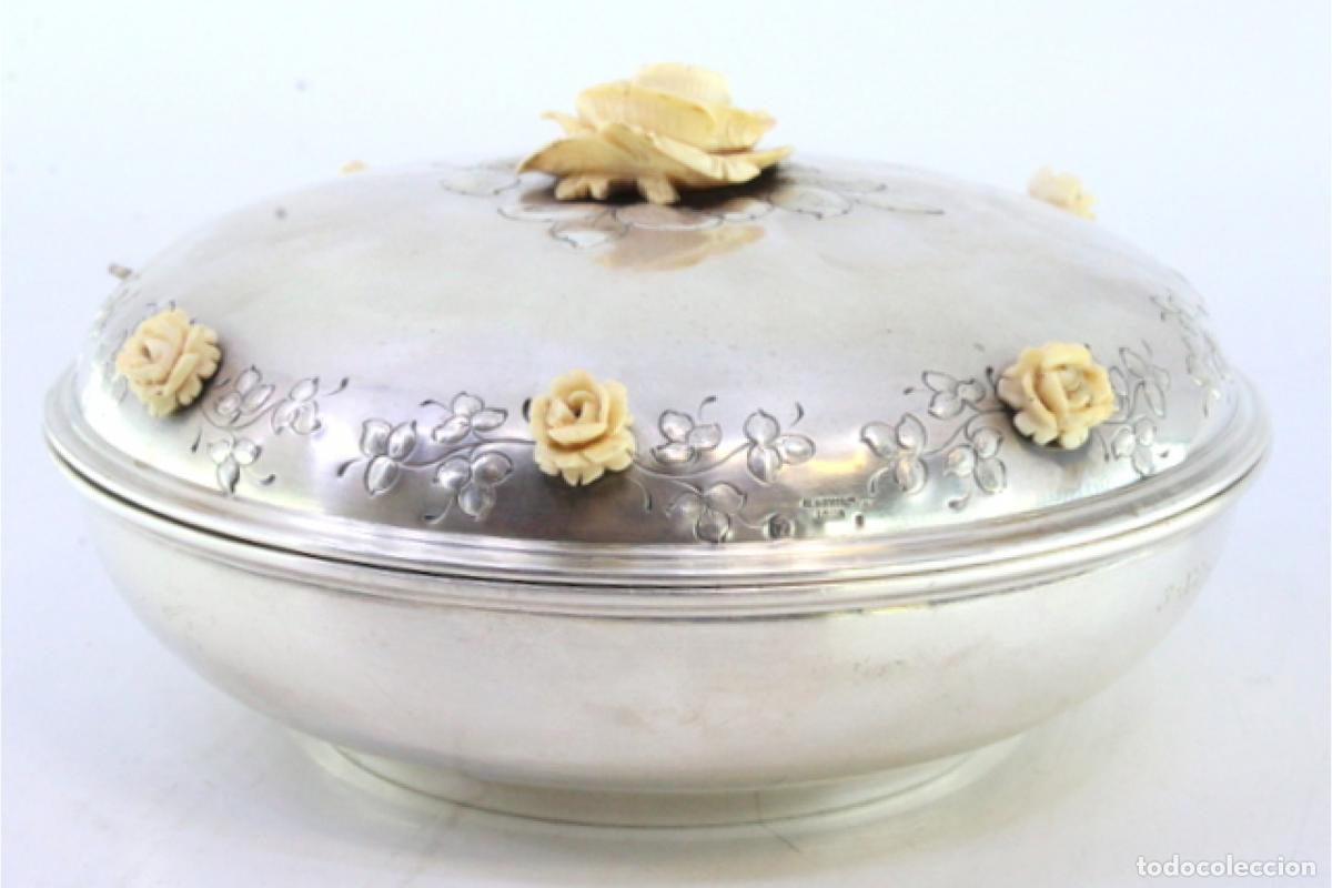 Antig&uuml;edades: plato de dulces de plata - Foto 3