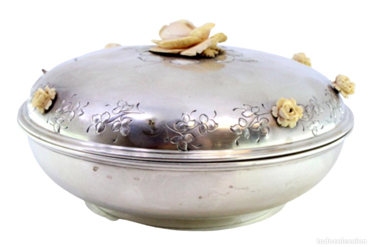 Antig&uuml;edades: plato de dulces de plata - Foto 1