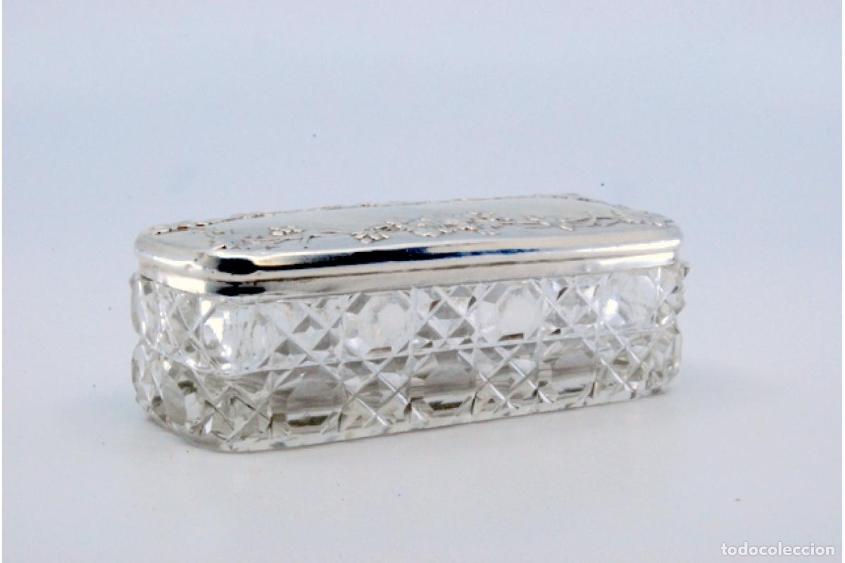 Antig&uuml;edades: Jabonera de cristal y plata - Foto 7