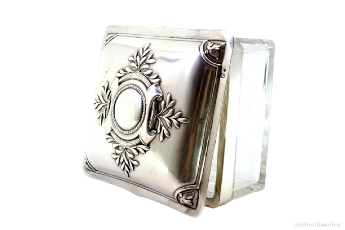 Antig&uuml;edades: Estuche de cristal y plata - Foto 1