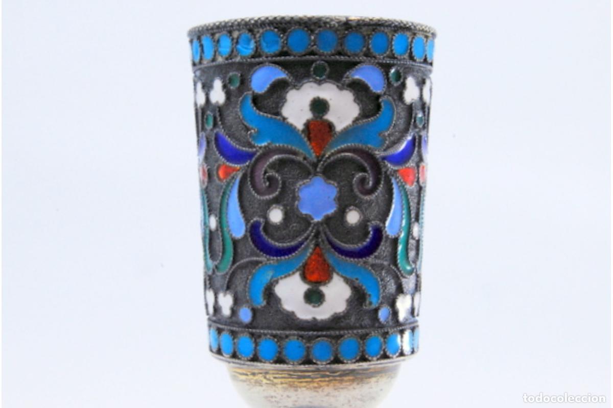 Antig&uuml;edades: C&aacute;liz cloisonn&eacute; de plata rusa - Foto 7