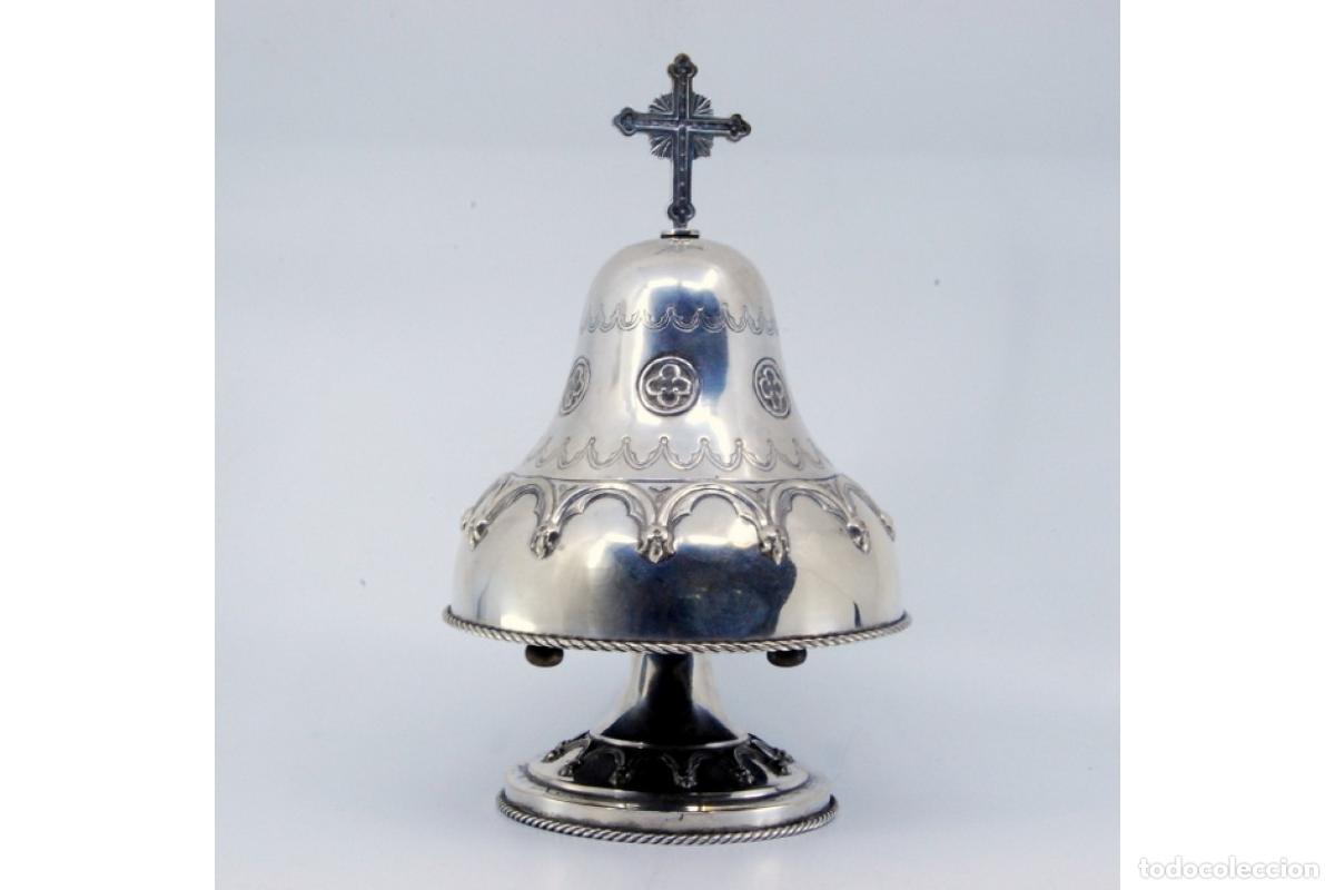 Antig&uuml;edades: Campana de altar, en plata - Foto 3