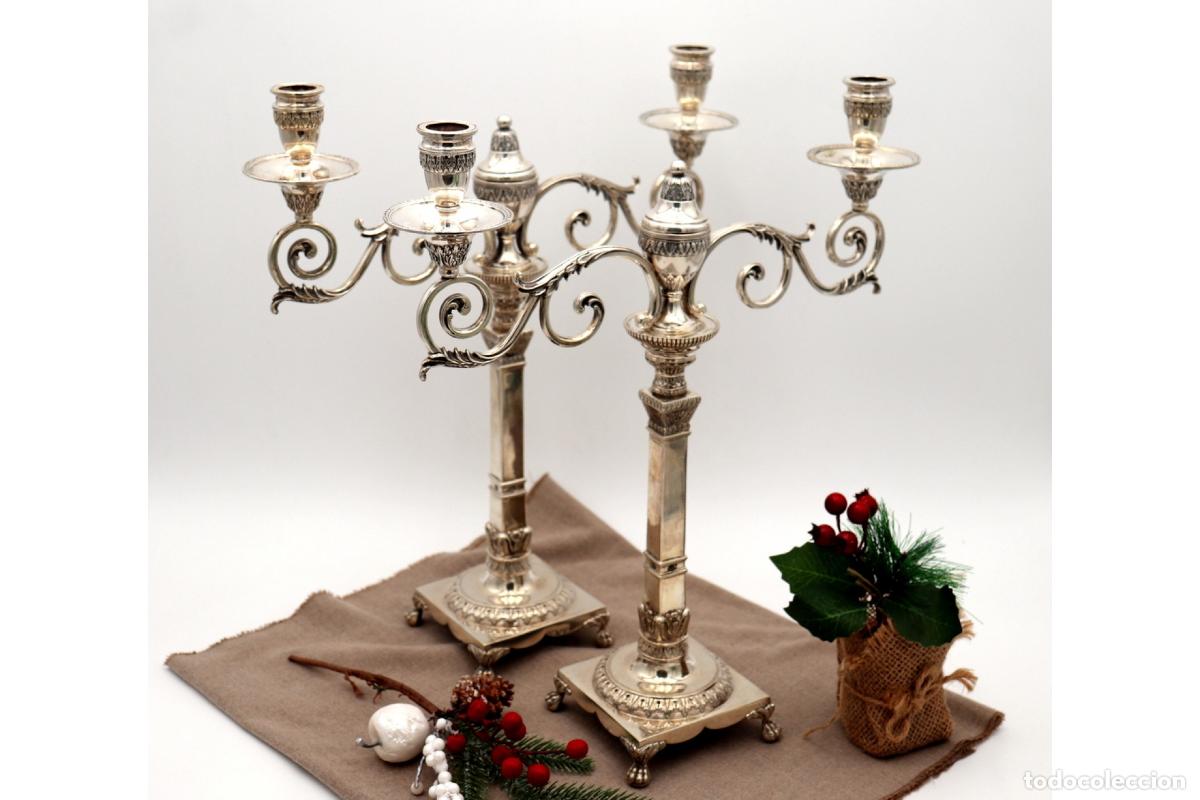 Antig&uuml;edades: Candelabros de plata - Foto 1