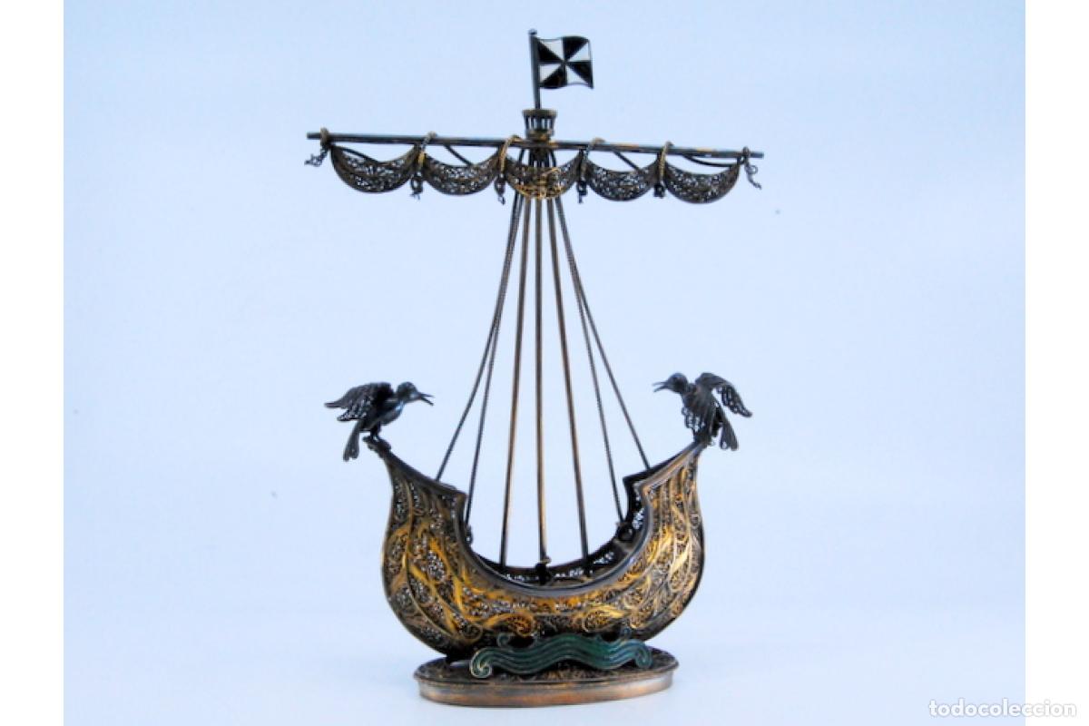 Antig&uuml;edades: Gale&oacute;n en filigrana de plata. - Foto 9