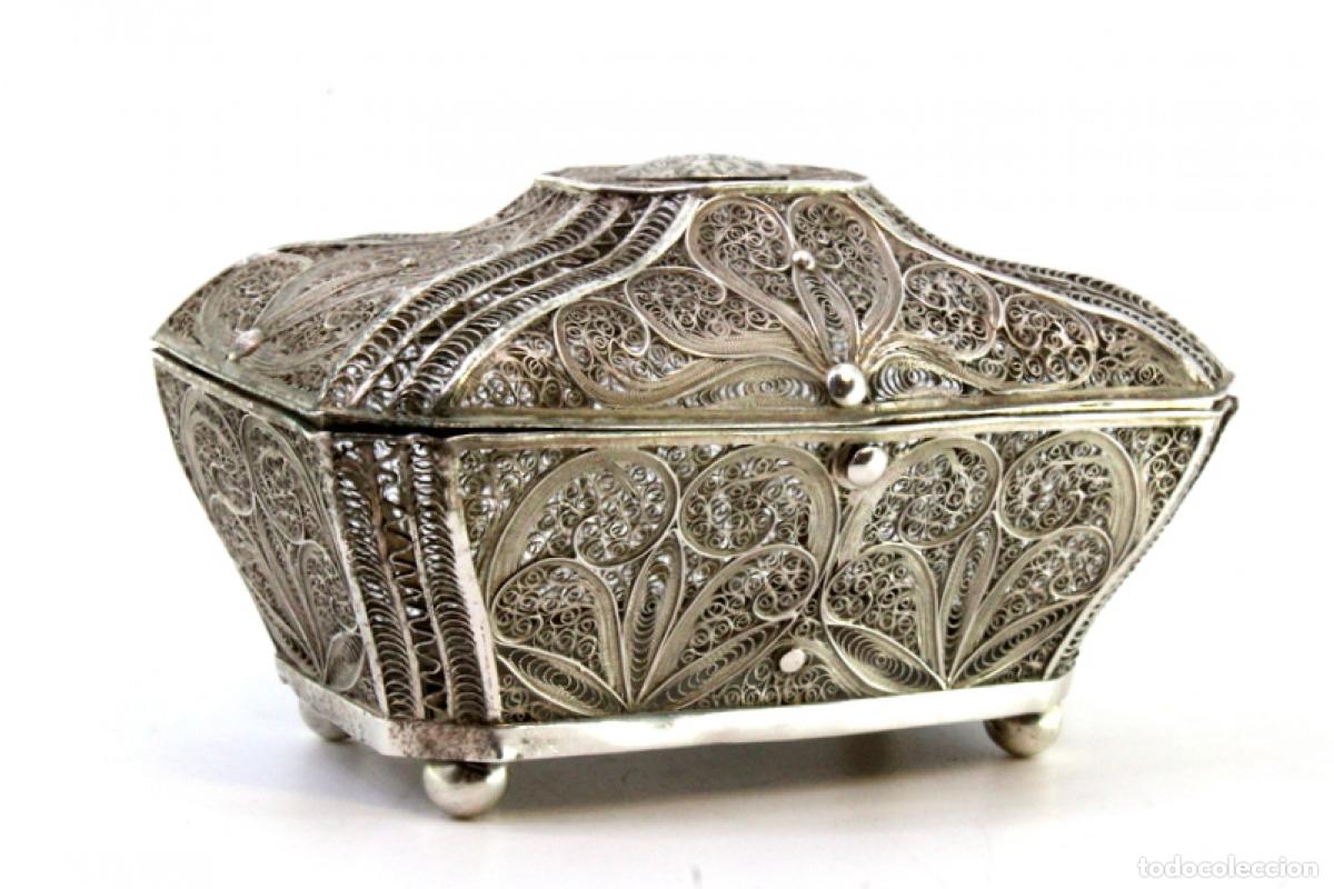 Antig&uuml;edades: Caja de filigrana de plata - Foto 3