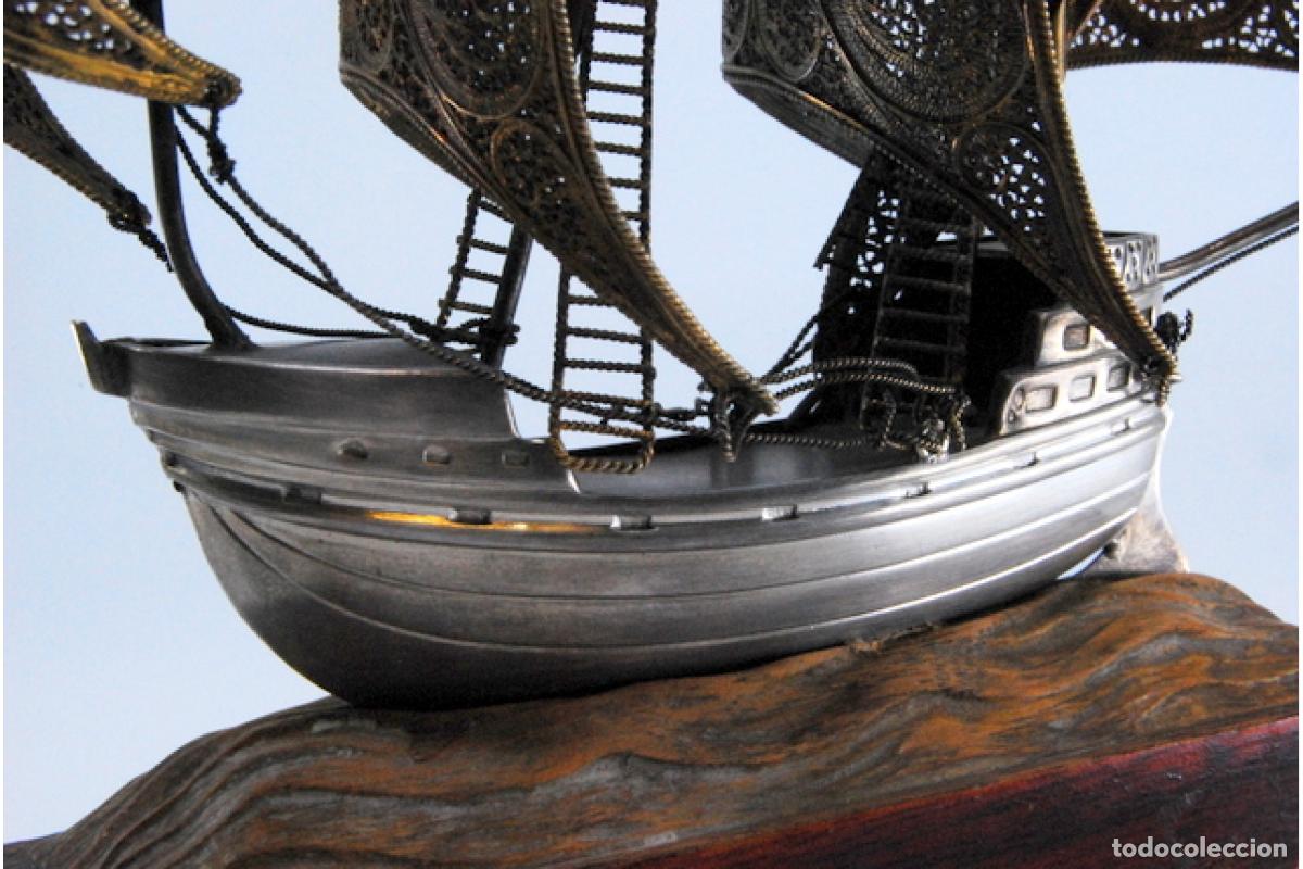 Antig&uuml;edades: Gale&oacute;n en filigrana de plata. - Foto 4