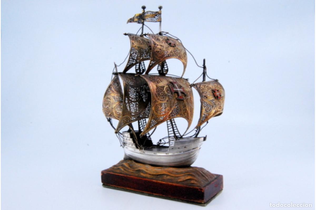 Antig&uuml;edades: Gale&oacute;n en filigrana de plata. - Foto 8