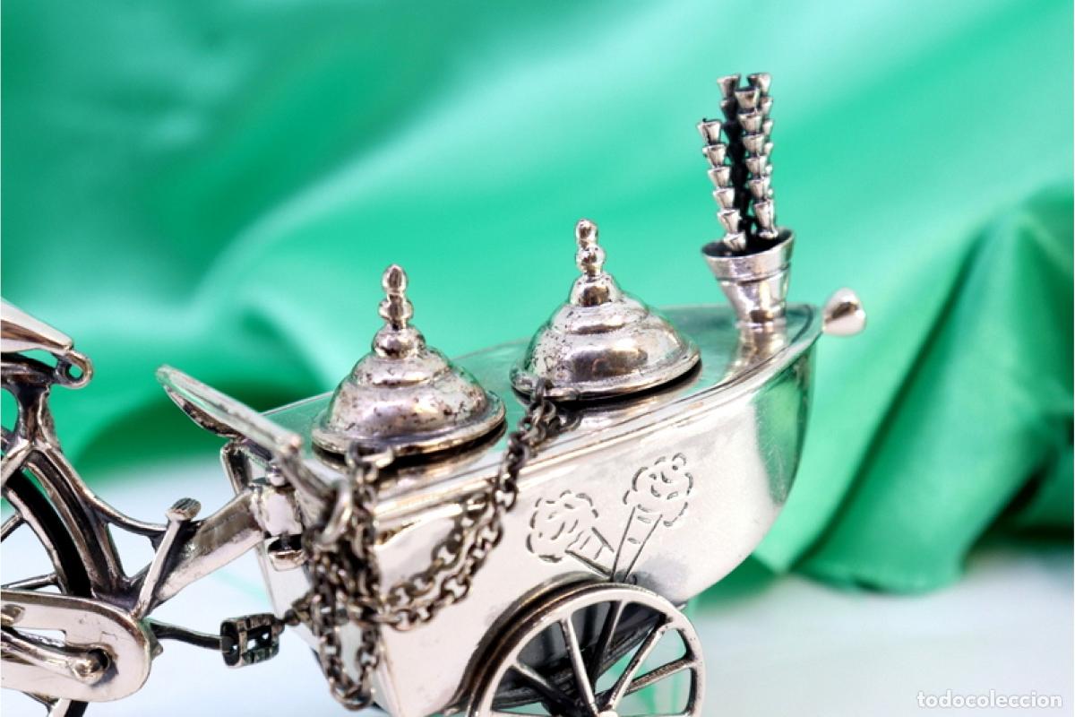 Antig&uuml;edades: Carro de vendedor de casta&ntilde;as, plata - Foto 6