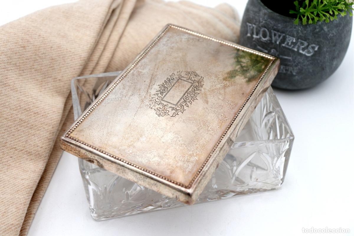 Antig&uuml;edades: Caja en cristal facetado y plata. - Foto 5