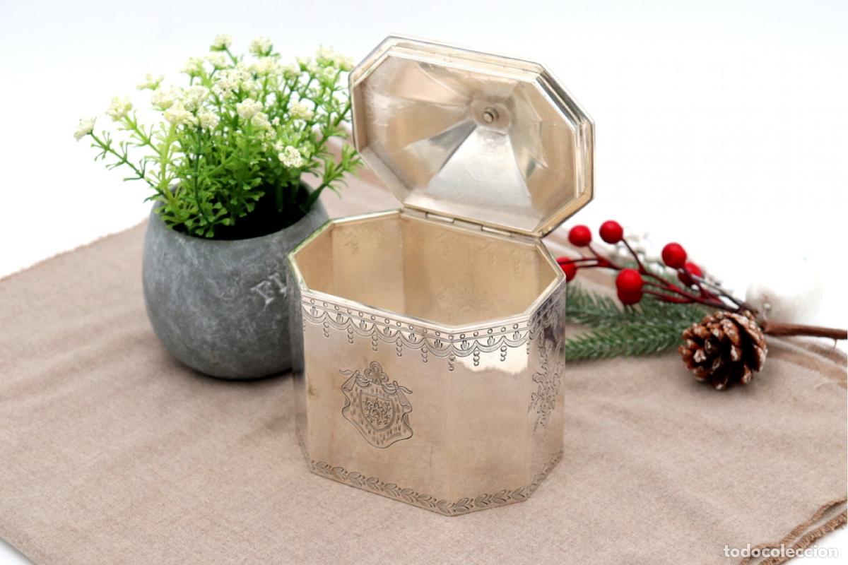 Antig&uuml;edades: Caja de plata, para t&eacute; - Foto 3