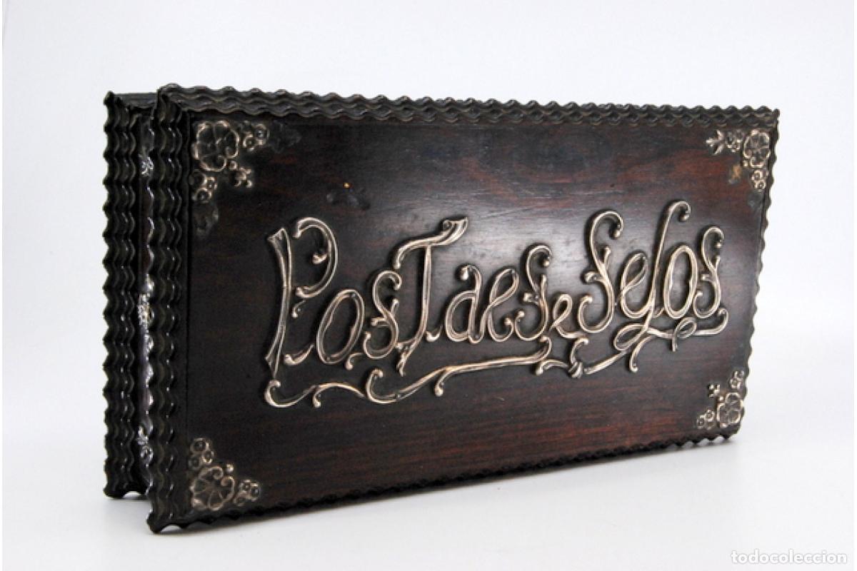 Antig&uuml;edades: Caja de madera y plata para sellos. - Foto 4