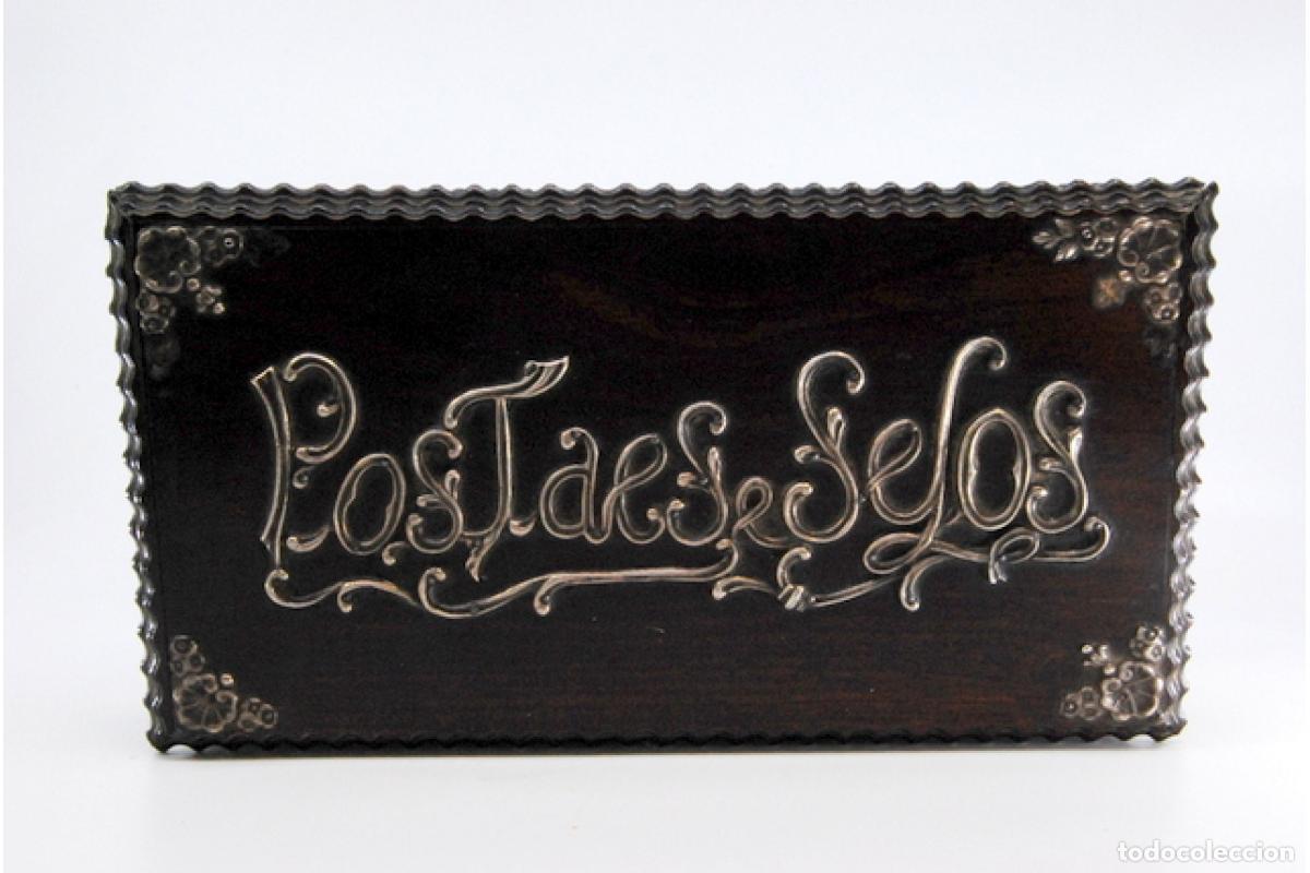 Antig&uuml;edades: Caja de madera y plata para sellos. - Foto 9