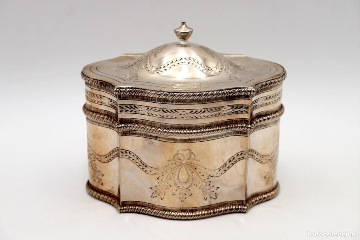 Antig&uuml;edades: Caja de plata, para t&eacute; - Foto 4