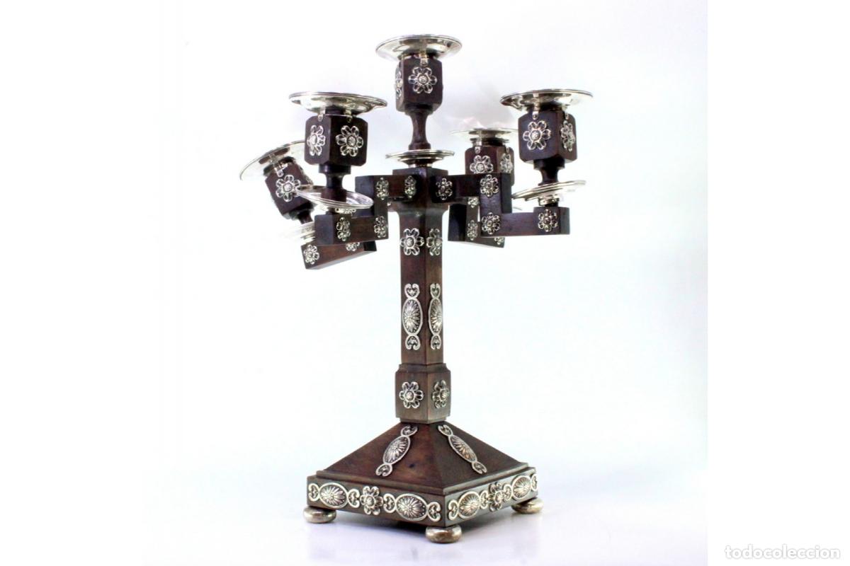 Antig&uuml;edades: Candelabros en madera y plata - Foto 6
