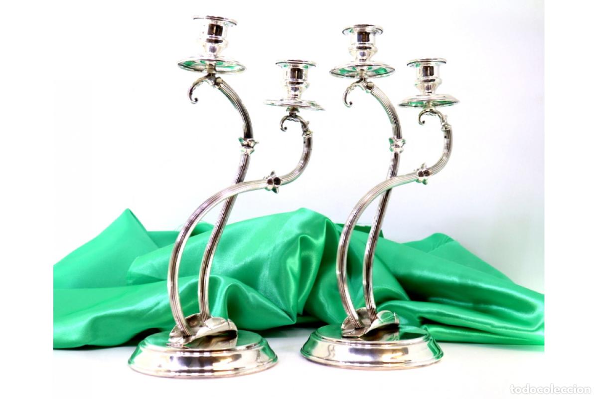 Antig&uuml;edades: Candelabros de plata - Foto 2