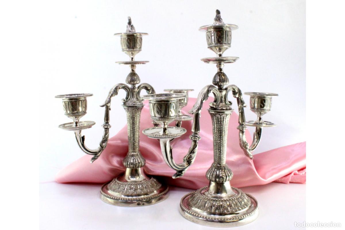 Antig&uuml;edades: Candelabros de plata - Foto 4