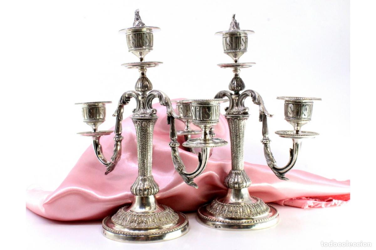 Antig&uuml;edades: Candelabros de plata - Foto 11