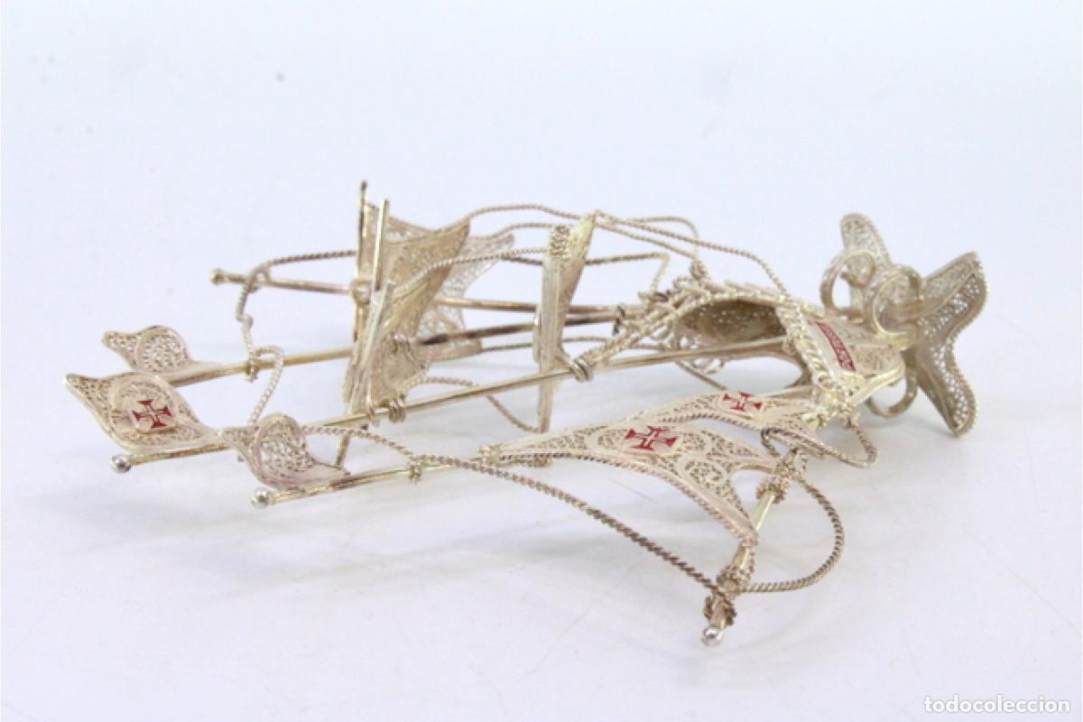 Antig&uuml;edades: Carabela en filigrana de plata. - Foto 5