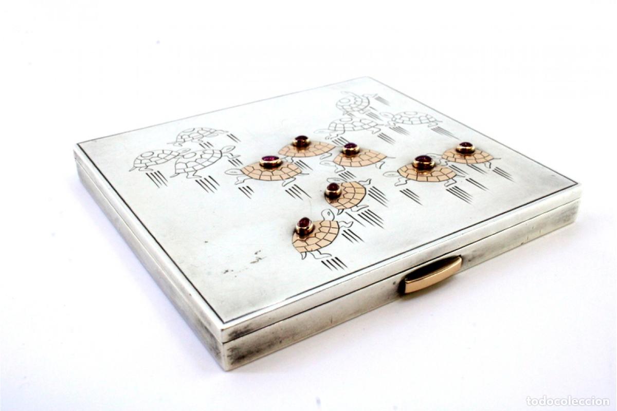 Antig&uuml;edades: Caja de cigarrillos, plateada - Foto 3