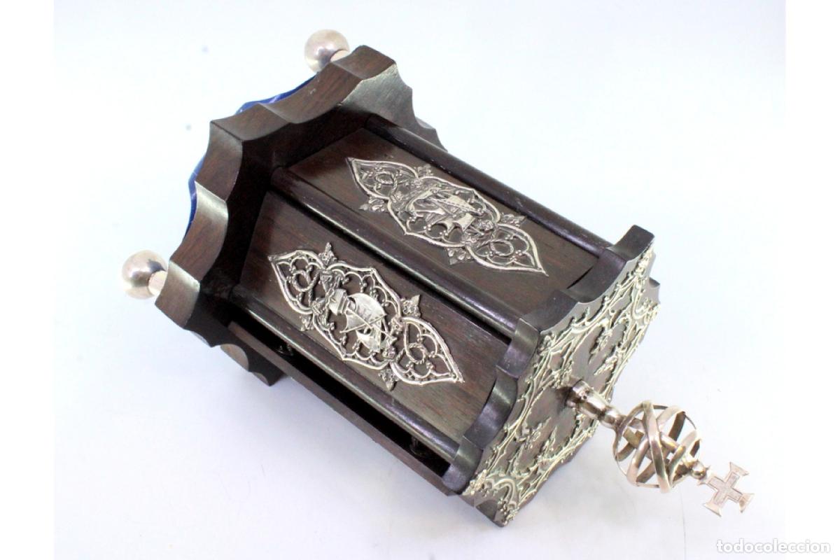 Antig&uuml;edades: Caja de puros, fabricada en madera y plata. - Foto 2