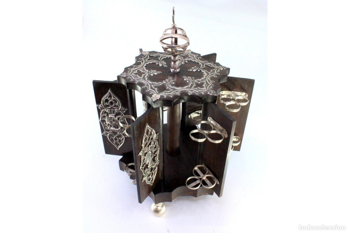 Antig&uuml;edades: Caja de puros, fabricada en madera y plata. - Foto 7