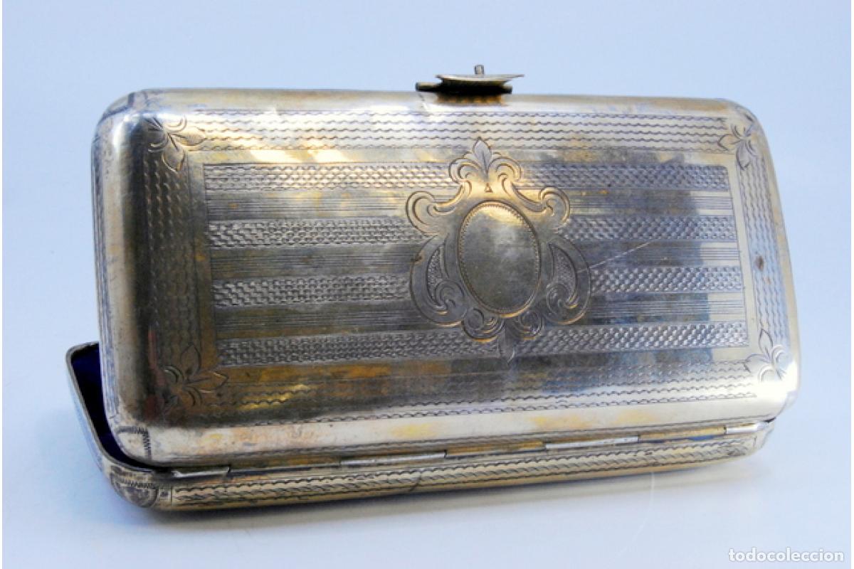 Antig&uuml;edades: Caja de puros, en plata dorada. - Foto 5