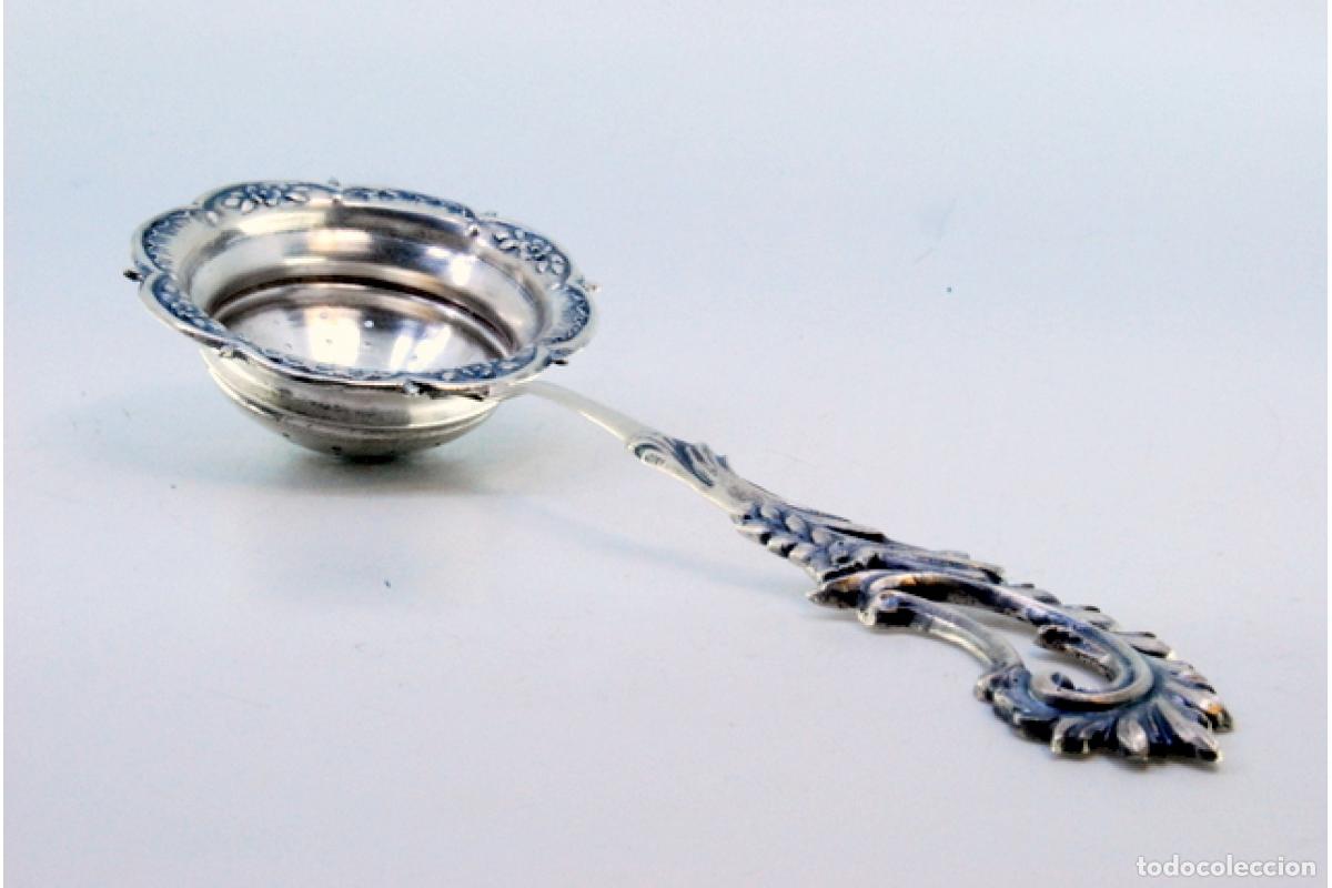 Antig&uuml;edades: Colador de t&eacute;, en plata - Foto 9
