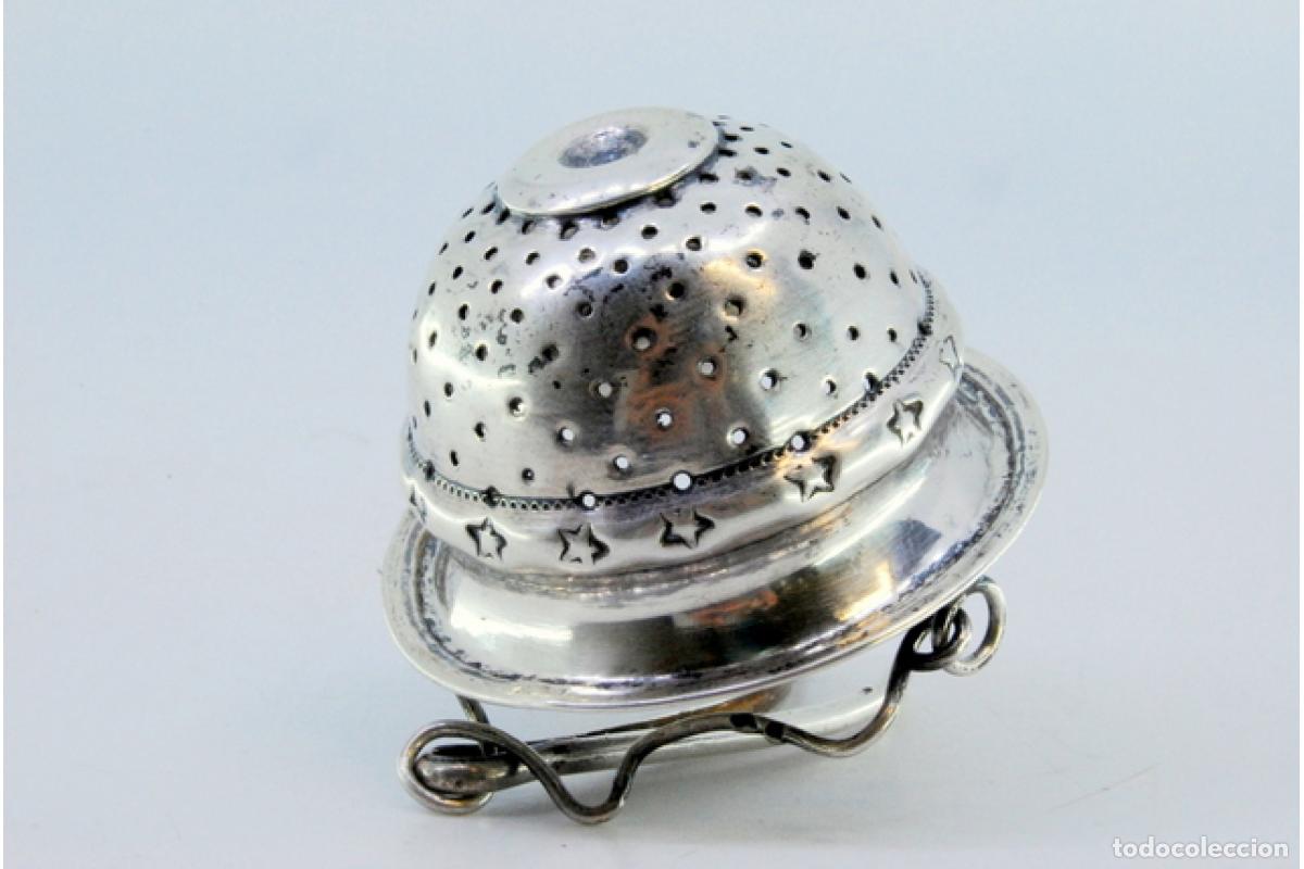 Antig&uuml;edades: Colador de t&eacute;, en plata - Foto 4